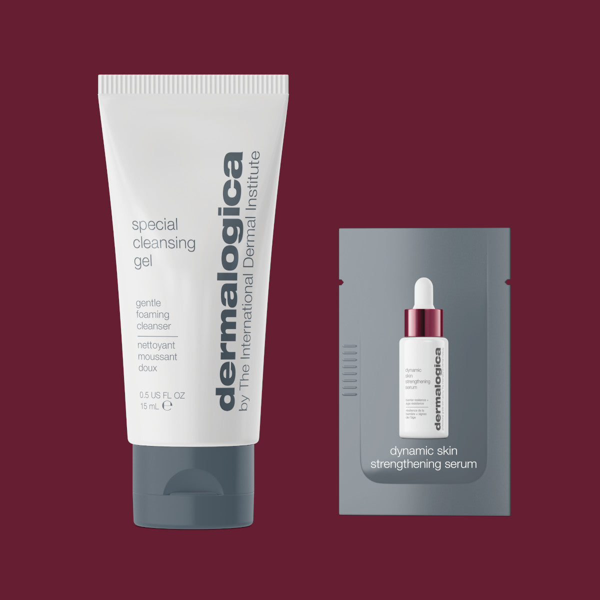 special cleansing gel + dynamic skin strengthening serum sample