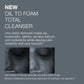 one wash removes make-up, sunscreen, debris, excess sebum, and pollutants while leaving skin instantly soft and smooth